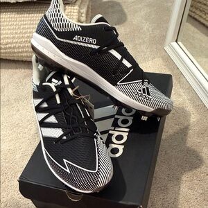 adidas Adizero Men's Black & White Athletic Cleats - never been worn